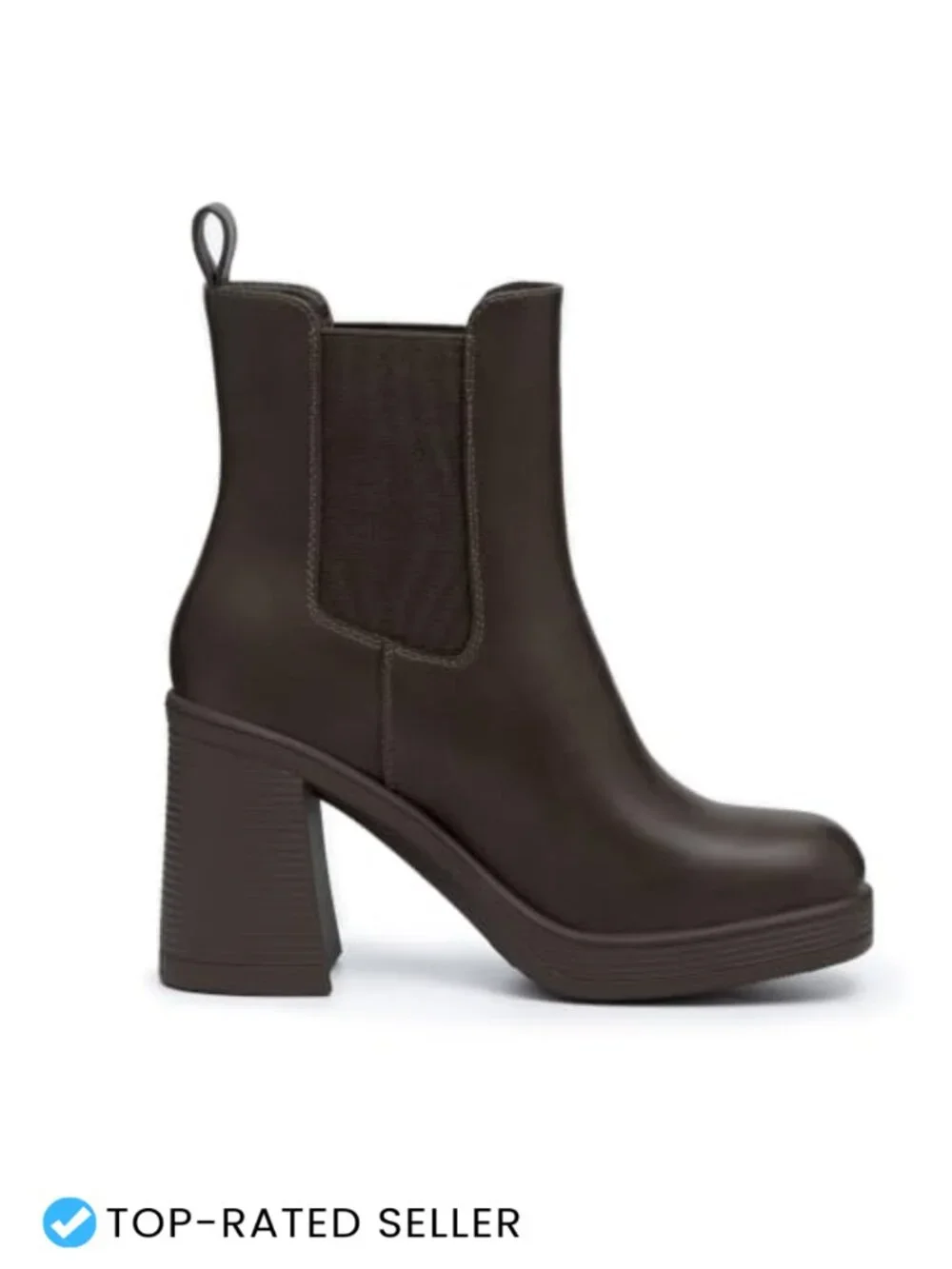 Women's Chelsea Platform Boots Chunky Heel Square Toe Slip On Ankle Booties